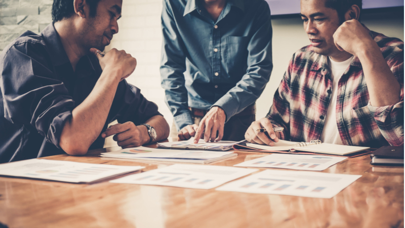 3 men participate in a story writing session