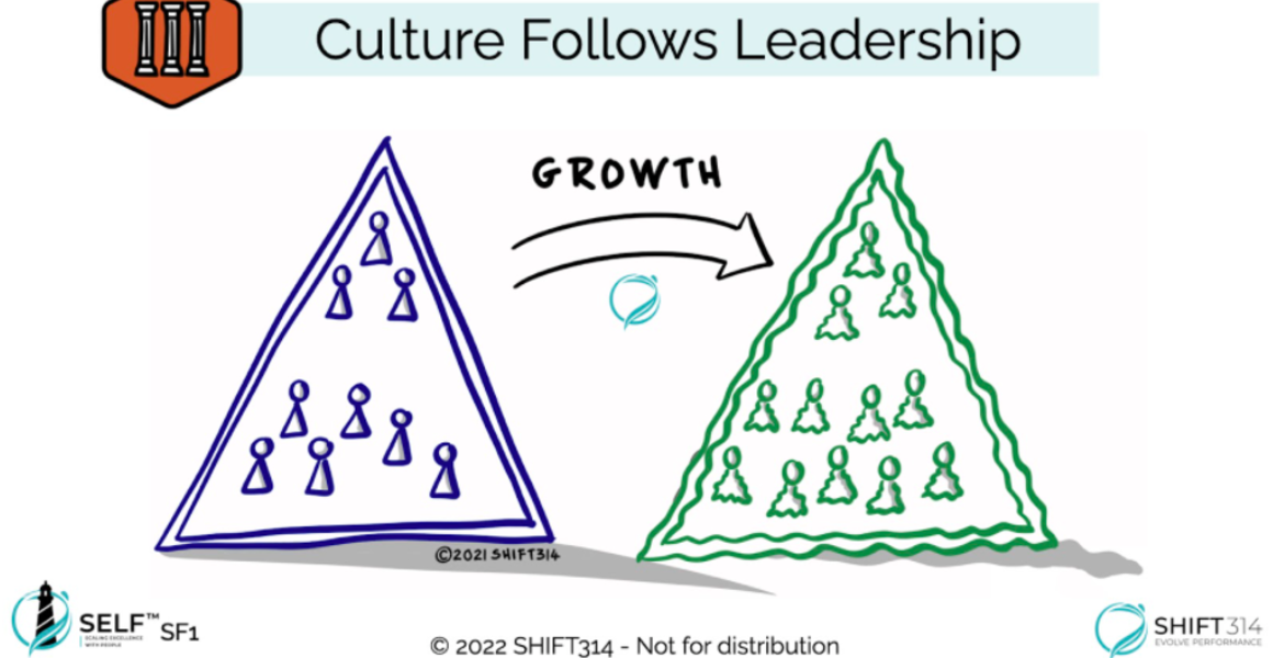 diagram explaining how culture follows leadership